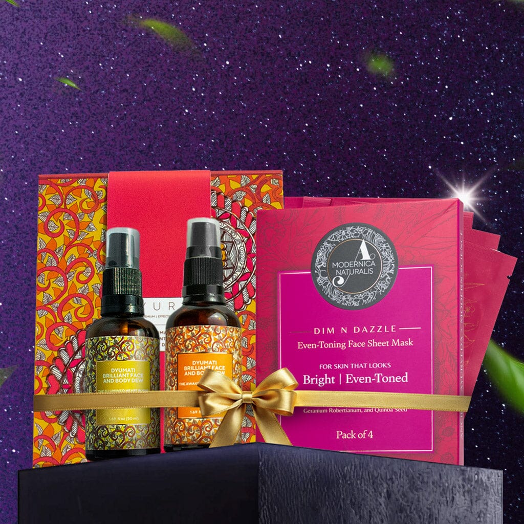 BLACK FRIDAY FREE GIFT: Dyumati Illuminating Face and Body Dew Duo + Dim N Dazzle Sheet Mask worth $115 USD!