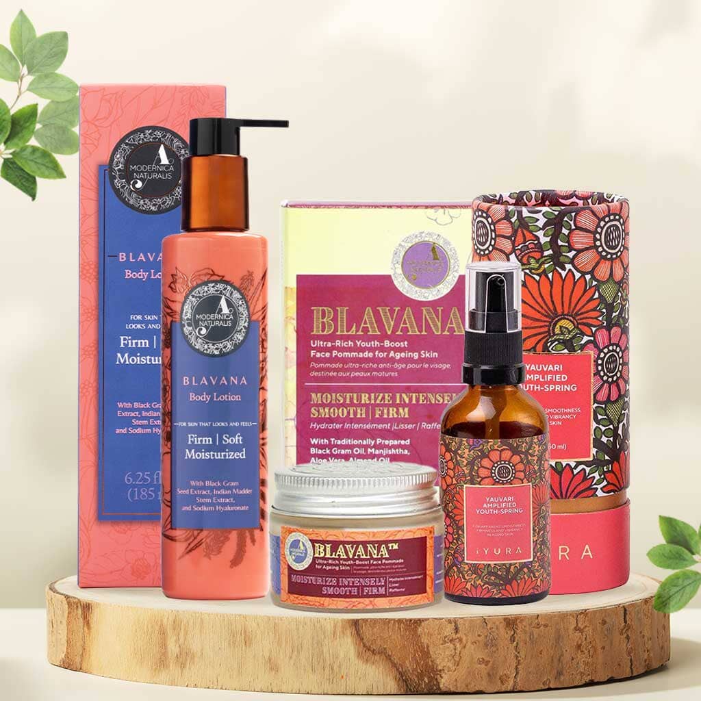 Black Gram Moisturizing Trio - Yauvari Amplified Youth Spring + Blavana Face Pommade + Blavana Body Lotion