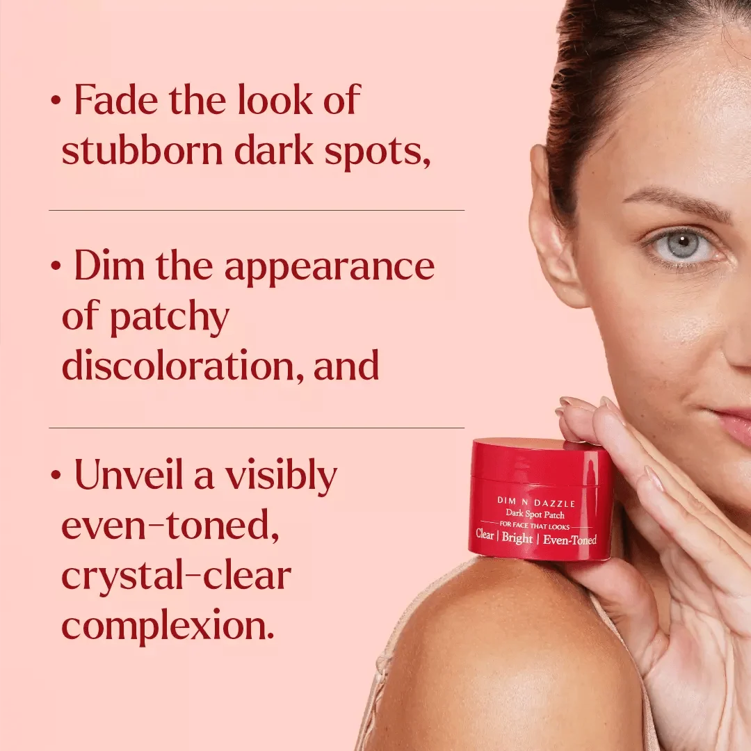 Dim N Dazzle Dark Spot Patch - Fades the Look of Stubborn Dark Spots & Patchy Discoloration— Powered with East Indian Globe Thistle, Chebulic Myrobalan, Niacinamide and Glycolic Acid— Best Dark Spot Patch For Hyper-Even, Crystal-Clear Complexion - Image 7