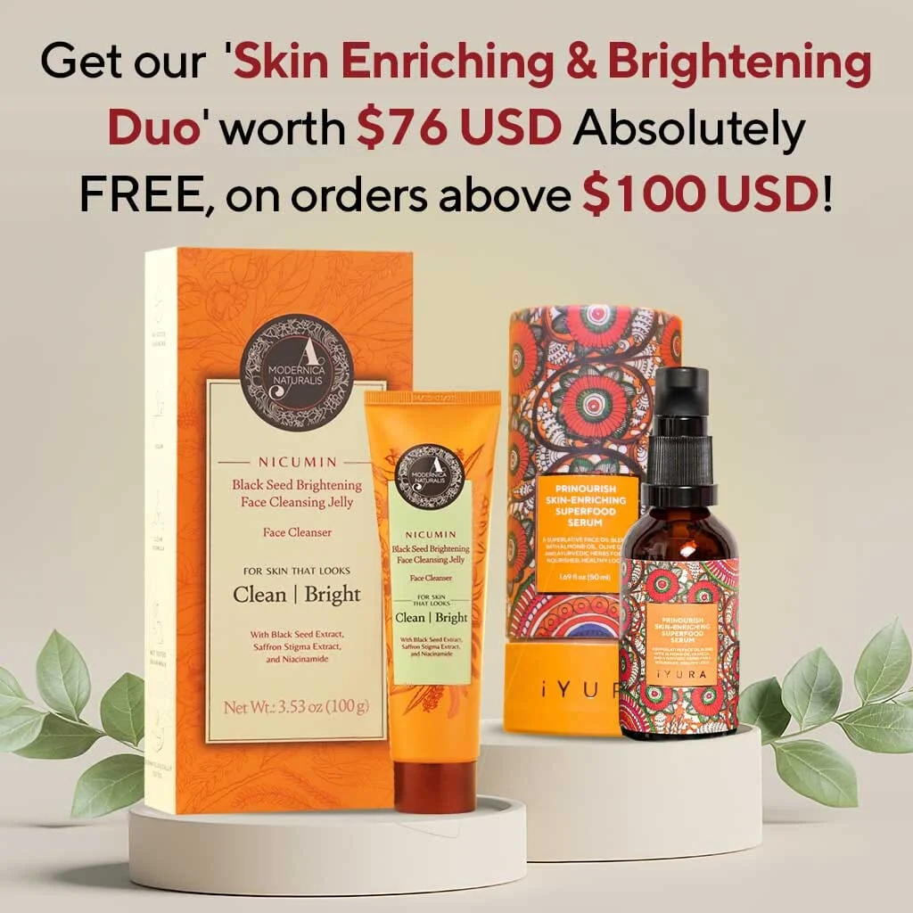 FREE GIFT: Skin Enriching and Brightening Duo - Full-Sizes of Prinourish Skin Enriching Superfood Serum & Nicumin Black Seed Brightening Face Cleansing Jelly worth $76!