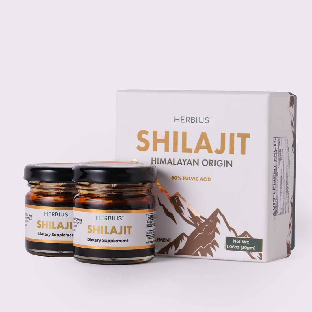 Herbius™ Shilajit | 100% Pure Himalayan Resin For Natural Energy, Hormonal Balance & Menopause Support - 30g - Pack of 2