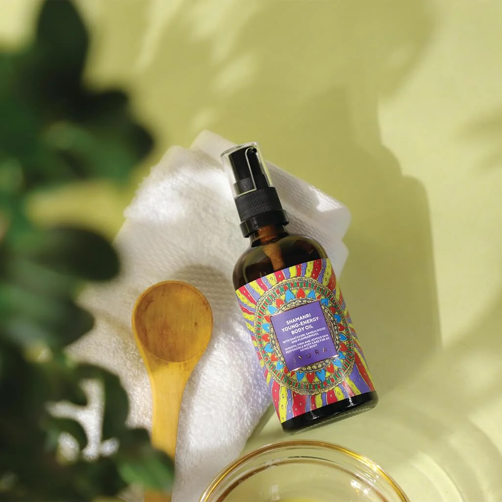 Shamanri Young-Energy Body Oil - Best Body Oil for Women - With Shatavari, Sandalwood and Pushkarmool - Image 4