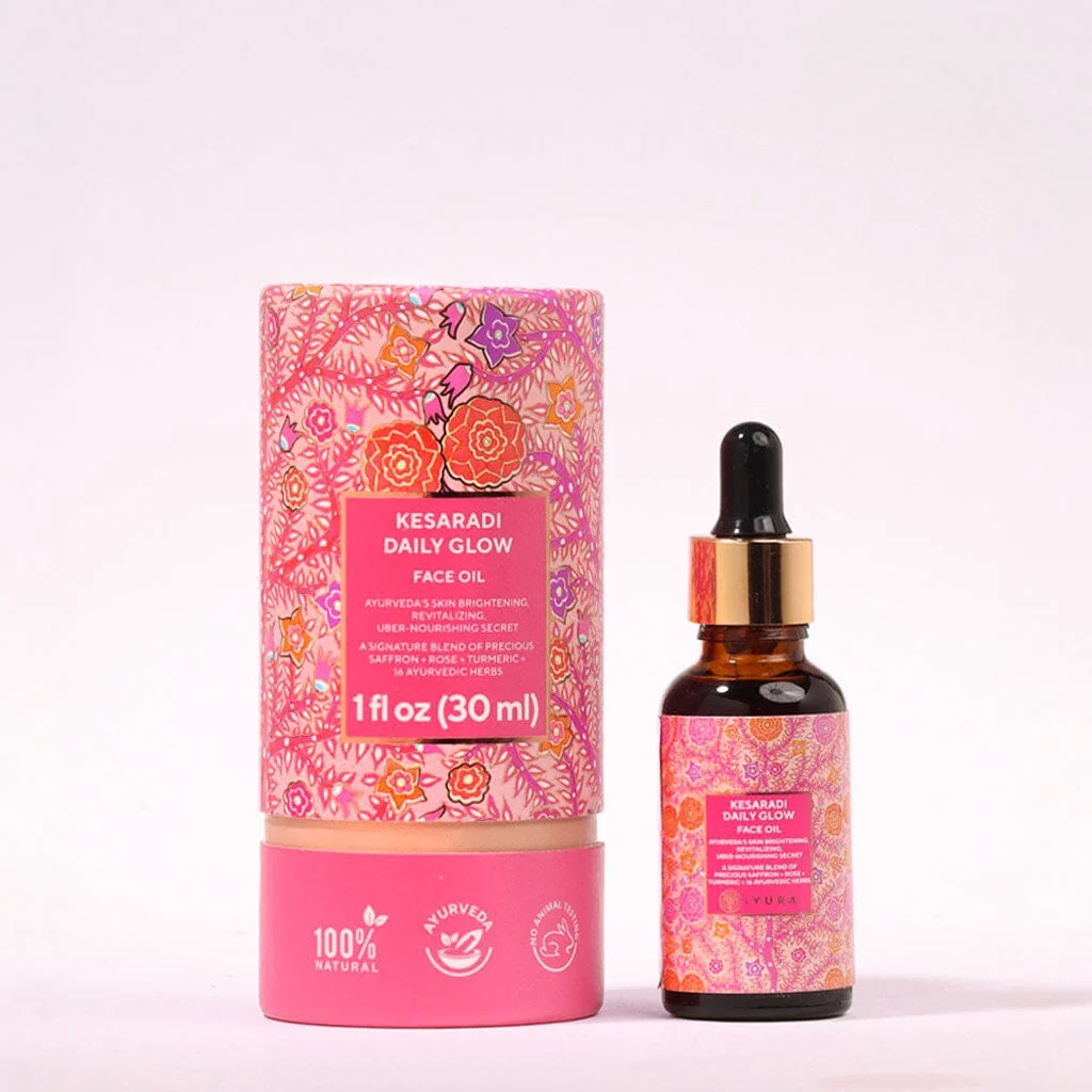Kesaradi Daily Glow Face Oil - For Dry, Sensitive Skin - Ayurveda’s Brightening, Revitalizing, Uber-Nourishing Secret - To Get a Luminous Complexion - Image 9