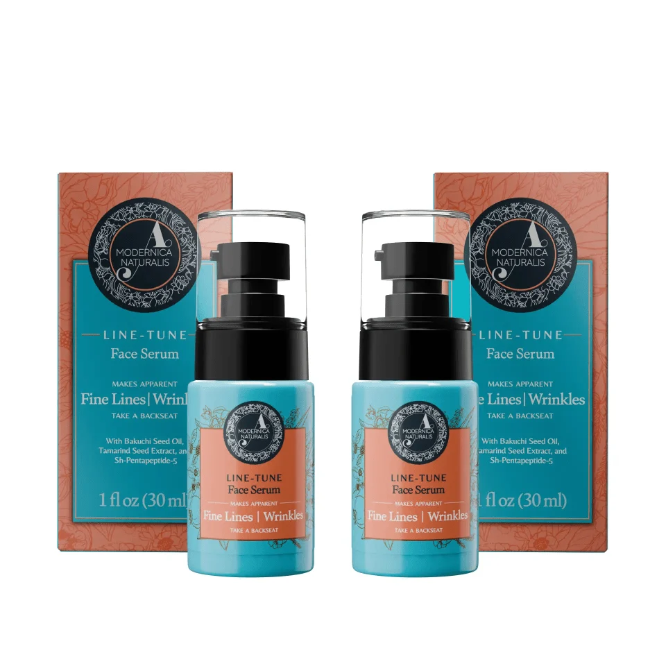 Line-Tune Face Serum – Reduces the Appearance of Fine Lines & Wrinkles – Hydrating Formula with Tamarind, Bakuchi, Arjuna, Guduchi & Peptides – Best Face Serum for Aging Skin with Fine Lines & Wrinkles - Pack of 2