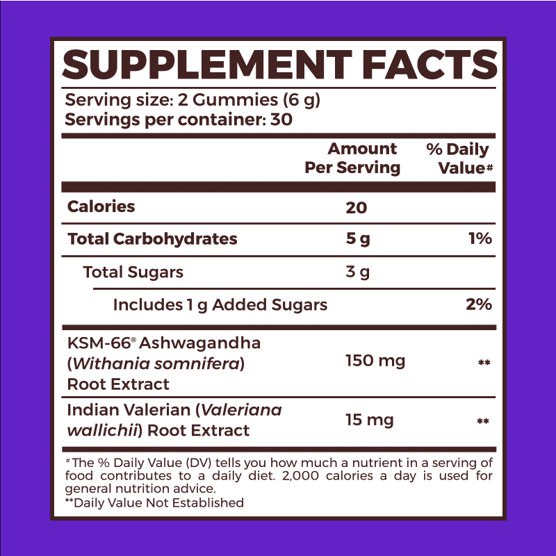 Sleep Gummies with KSM 66 Ashwagandha and Valerian Root for Blissful Sleep | Tasty Blueberry Flavor | - Image 3